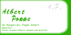 albert poppe business card